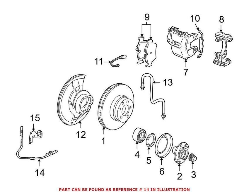 BMW ABS Wheel Speed Sensor - Front 34526771704